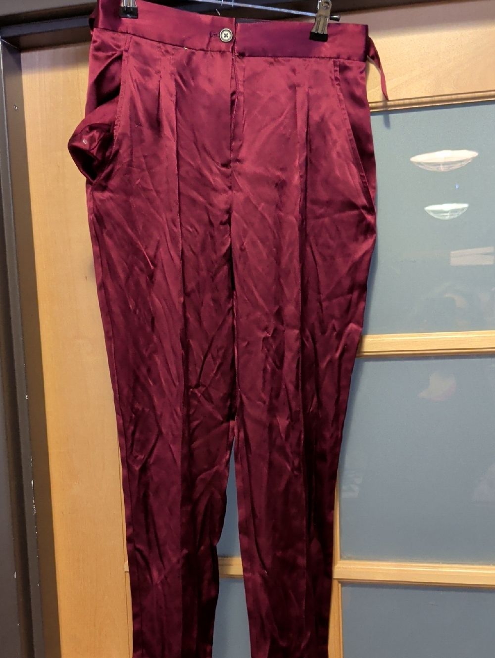 NWoT Nili Lotan Wine-Red Pleated Skirt
